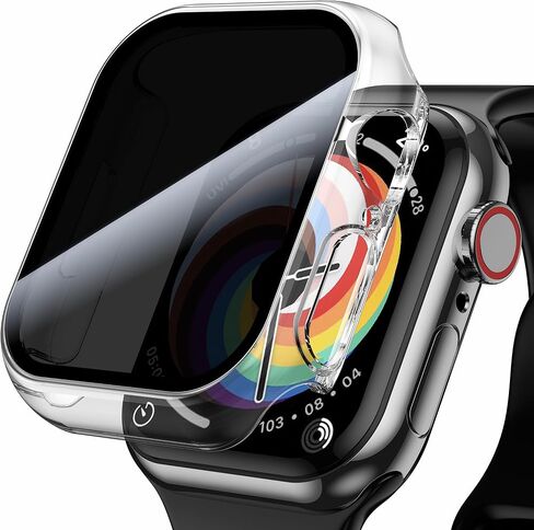 WSKEN 2 Pack Privacy Apple Watch Case 44mm for Series SE2 6 5 4 SE Screen Protector, [26 Degree Anti Spy] [Touch Sensitive] Ultra-Thin Glass Lightweight Cover Bumper for iWatch 6 5 4 SE 44mm,Black in Saudi Arabia