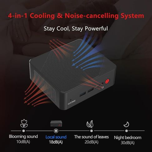 Mini PC P1، Ryzen 7 5700U 8C/16T (حتى 4.3 جيجا هرتز) أجهزة كمبيوتر صغيرة، 32 جيجا DDR4 1 تيرابايت NVMe SSD Windows 11 Pro Mini Gaming PC، منافذ HDMI وUSB-C مزدوجة تدعم شاشة ثلاثية 4K، Wi-Fi6E/2.5G LAN in Kuwait