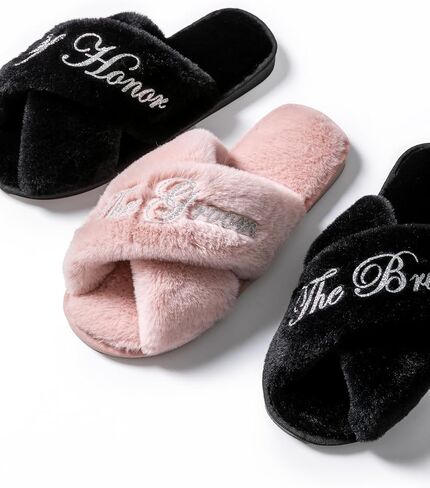 Bridal Slipper Bridesmaid Gifts Bridal Shower Wedding Bridesmaid Bridal Shower Bachelorette Gifts 6053 Silver Gilter Print in Saudi Arabia