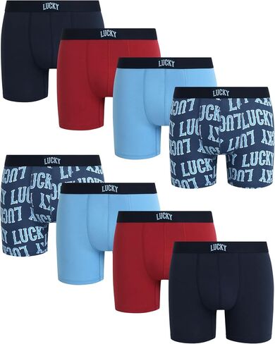 ملابس داخلية نشطة للرجال من Lucky Brand - 8 قطع من الملابس الداخلية الكاجوال القابلة للتمدد (S-XL) in Kuwait