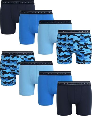 ملابس داخلية نشطة للرجال من Lucky Brand - 8 قطع من الملابس الداخلية الكاجوال القابلة للتمدد (S-XL) in Kuwait