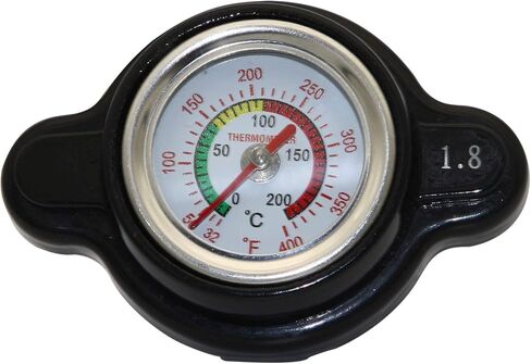 غطاء مشعاع عالي الضغط 1.8 بار من Sikawai مع مقياس درجة الحرارة يناسب Hon-daa Yama-ha Kawas-aki Su-zuki Po-lariss Ran-ger Husqvarna للدراجات النارية والدراجات الترابية KTM ATV موديلات 25.6psi in Kuwait