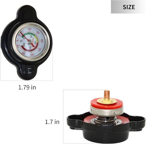 غطاء مشعاع عالي الضغط 1.8 بار من Sikawai مع مقياس درجة الحرارة يناسب Hon-daa Yama-ha Kawas-aki Su-zuki Po-lariss Ran-ger Husqvarna للدراجات النارية والدراجات الترابية KTM ATV موديلات 25.6psi in Kuwait