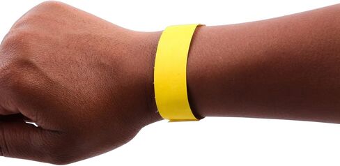 Security Wrist Bands - Waterproof & Sequentially Numbered for Events, Parties, and Admission Control | Yellow, (100/pk, Pack of 3) in Saudi Arabia