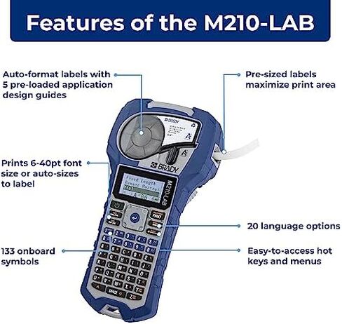 Brady M210 Portable Label Printer Bundle with B595 All-Weather Vinyl Label Roll | Create Labels for Indoor & Outdoor Use in Kuwait