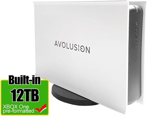 محرك الأقراص الصلبة الخارجي للألعاب Avolusion PRO-5X سعة 12 تيرابايت USB 3.0 لأجهزة Xbox One Original وS & X (أبيض) in Saudi Arabia