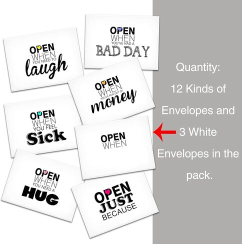 Open When Envelopes, College Care Package, Leaving Home Gift, Gift For Boyfriend, Girfriend, Families - 15 Envelopes in a pack-A001 in Saudi Arabia