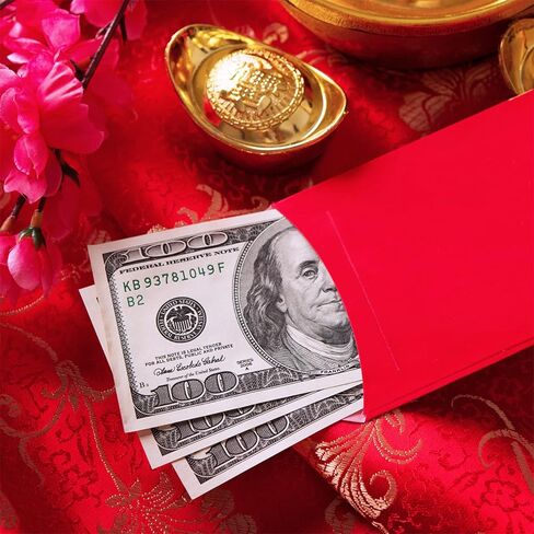Winlyn 120 Pcs 6 Designs Asian Red Envelopes Chinese Hong Bao Lucky Money Envelopes Red Packets Red Pockets Lai See Packet Cash Envelopes for Chinese Lunar New Year Wedding Birthday Dragon Year 2024 in Saudi Arabia