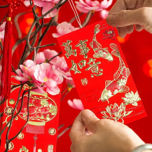 Winlyn 120 Pcs 6 Designs Asian Red Envelopes Chinese Hong Bao Lucky Money Envelopes Red Packets Red Pockets Lai See Packet Cash Envelopes for Chinese Lunar New Year Wedding Birthday Dragon Year 2024 in Saudi Arabia