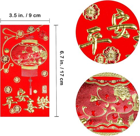 Winlyn 120 Pcs 6 Designs Asian Red Envelopes Chinese Hong Bao Lucky Money Envelopes Red Packets Red Pockets Lai See Packet Cash Envelopes for Chinese Lunar New Year Wedding Birthday Dragon Year 2024 in Saudi Arabia