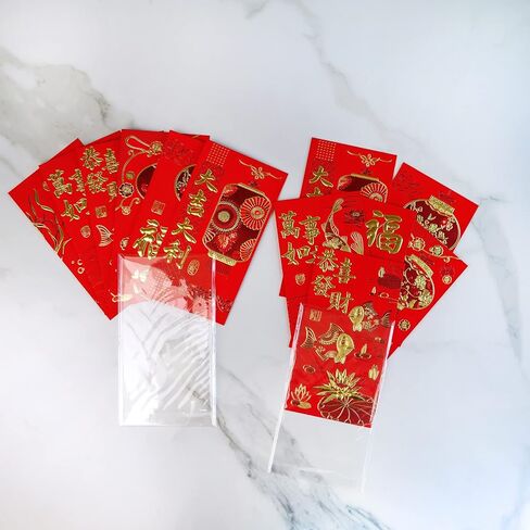Winlyn 120 Pcs 6 Designs Asian Red Envelopes Chinese Hong Bao Lucky Money Envelopes Red Packets Red Pockets Lai See Packet Cash Envelopes for Chinese Lunar New Year Wedding Birthday Dragon Year 2024 in Saudi Arabia