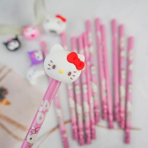 Kawaii Stationery Set -18PCS, Cute School Supplies for Kids Including Pencils Erasers Pencil Toppers and Pencil Sharpener, Cute Erasers Fun Pencils Set for Kids Girls Boys, Suitable for Gifts（H） in Saudi Arabia