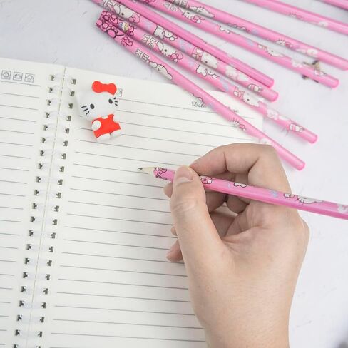Kawaii Stationery Set -18PCS, Cute School Supplies for Kids Including Pencils Erasers Pencil Toppers and Pencil Sharpener, Cute Erasers Fun Pencils Set for Kids Girls Boys, Suitable for Gifts（H） in Saudi Arabia