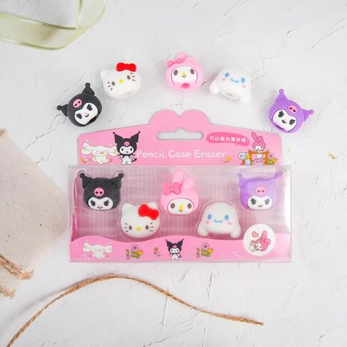 Kawaii Stationery Set -18PCS, Cute School Supplies for Kids Including Pencils Erasers Pencil Toppers and Pencil Sharpener, Cute Erasers Fun Pencils Set for Kids Girls Boys, Suitable for Gifts（H） in Saudi Arabia