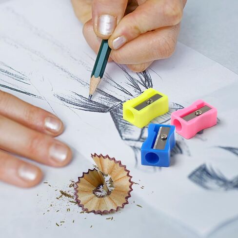 144 مبراة أقلام رصاص بلاستيكية ملونة صغيرة محمولة باليد مبراة أقلام رصاص كبيرة بحجم الجيب بلاستيكية وملونة لحفلات الحفلات واللوازم المدرسية in Kuwait