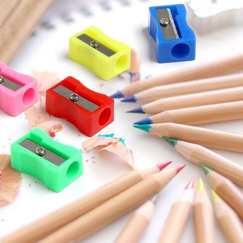 144 مبراة أقلام رصاص بلاستيكية ملونة صغيرة محمولة باليد مبراة أقلام رصاص كبيرة بحجم الجيب بلاستيكية وملونة لحفلات الحفلات واللوازم المدرسية in Kuwait