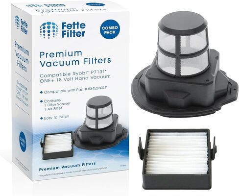 فلتر Fette - مجموعة شاشة فلتر P7131 متوافقة مع Ryobi P7131، P7131ID 18V ONE+ جزء فراغ اليد # 534526001 مجموعة الشاشة وفلتر 533907002 (شاشة فلتر واحدة + فلتر هواء واحد) in Saudi Arabia