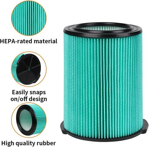 فلتر بديل VF6000 مكون من 5 طبقات للمكانس الكهربائية الرطبة الجافة من Ridgid سعة 5 إلى 20 جالون، متوافق مع Ridgid WD5500 WD0671 WD6425 WD7000 WD1280 WD1851 WD1680 WD1956 RV2400A 1400RV RV2600B، عبوتان in Kuwait