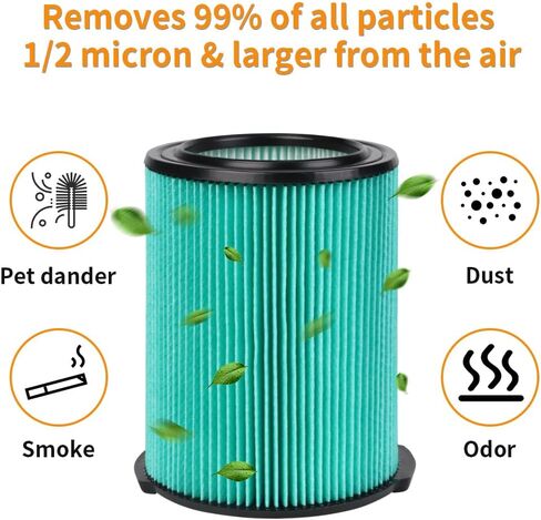 فلتر بديل VF6000 مكون من 5 طبقات للمكانس الكهربائية الرطبة الجافة من Ridgid سعة 5 إلى 20 جالون، متوافق مع Ridgid WD5500 WD0671 WD6425 WD7000 WD1280 WD1851 WD1680 WD1956 RV2400A 1400RV RV2600B، عبوتان in Kuwait