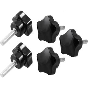 5 Pcs M6 X 25mm Male Thread Metal Clamping Star Knobs Grips Black in Saudi Arabia