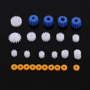 26PCS Plastic Gear Kit, Plastic Spindle Wormss Gear 2mm/2.3mm/3mm/3.17mm/4mm for Aircraft Car Model DIY Robot in Kuwait