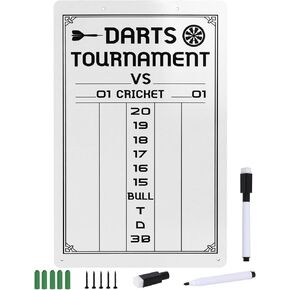 لوحة نتائج DART DARTER DART للكريكيت وألعاب DART 01 ، إكسسوارات لوحة DART مع 2 علامات مسح جافة (15.3 × 9.8 بوصة) in Kuwait