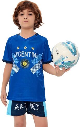 كرة قدم جيرسي أطفال #10 المنتخب الوطني الأولاد والفتيات شورتات كرة القدم للشباب ممارسة كرة القدم جيرسي/قميص هدية لمحبي كرة القدم in Kuwait