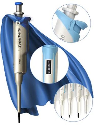 Scilogex SuperPette, Autoclavable Premium Pipette for Research, Production, and Scientific Labs, Ambidextrous Central Digital Display, 0.5-10μl - 2 Pack in Kuwait