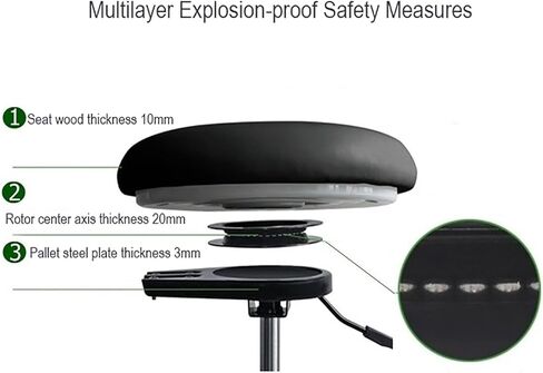 طبيب الأسنان كرسي طبي البراز 360 درجة مسند ذراع بؤر جلود براز السرج ارتفاع قابلة للتعديل براز مساعد أسنان مريح للصالون (أ) in Kuwait