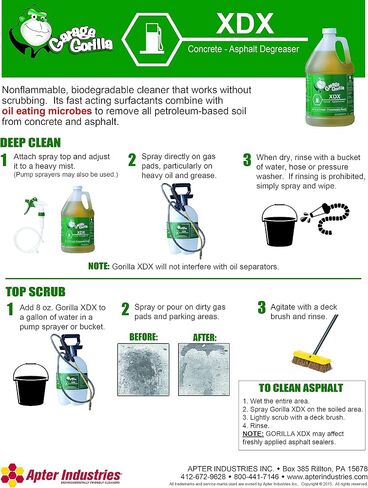XDX Concrete and Asphalt Cleaner ، إنزيمات حية لاستبدالها في بقع الزيت ، جالون 1 in Saudi Arabia
