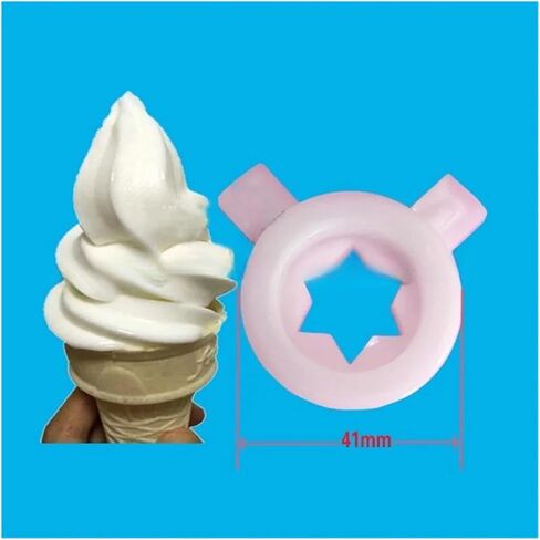 Hexagonal Star Shaped Nozzle Cover Parts for Soft ice Cream Machine, Used for ice Cream Machine Replacement, Inner Diameter 37mm, 3 Pieces in Saudi Arabia