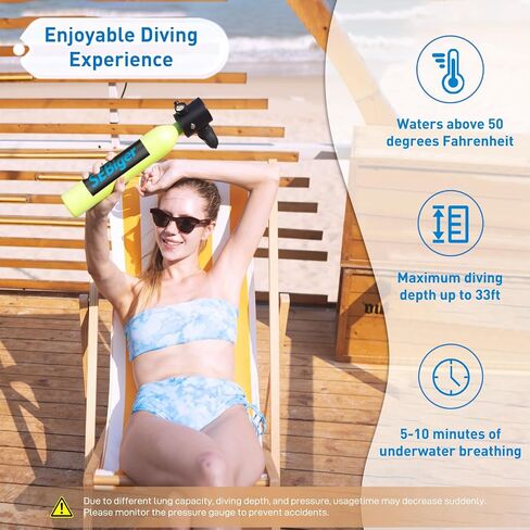 Diving Tank with DOT Certification Reusable Scuba 0.5L Pony Bottle Support 5-10 Minutes Dive Time Diving Cylinder Suitable for Underwater Work/Underwater Recreation in Saudi Arabia