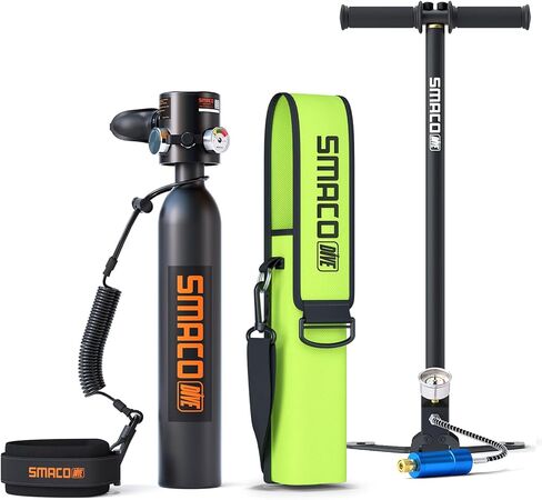 SMACO Mini Scuba Tank 0.5L Portable Diving Tank Support up to 10 Minutes of Underwater Breath, Small Scuba Tank Pony Bottle for Free Diving Within 33ft or Used as Backup Air Within 100ft in Kuwait