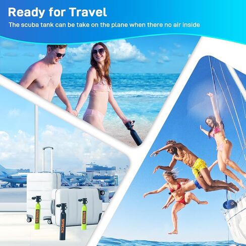 SMACO Mini Scuba Tank 0.5L Portable Diving Tank Support up to 10 Minutes of Underwater Breath, Small Scuba Tank Pony Bottle for Free Diving Within 33ft or Used as Backup Air Within 100ft in Kuwait