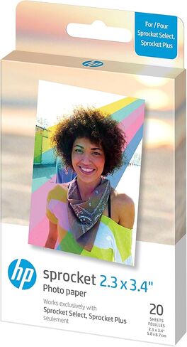 HP طابعة صور ملونة فورية محمولة من سبروكيت سيليكت لاجهزة اندرويد واي او اس (ايكليبس)، حزمة ورق زنك، 2.3 × 3.4 in Saudi Arabia