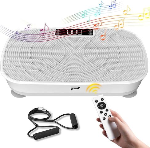 Vibration Plate Exercise Machine - 99 Speeds, 400LBS Capacity Quiet Whole Body Vibration Platform for Weight Loss & Lymphatic Drainage with Bluetooth Music, Remote & Touchscreen Control in Kuwait