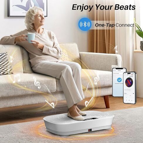 Vibration Plate Exercise Machine - 99 Speeds, 400LBS Capacity Quiet Whole Body Vibration Platform for Weight Loss & Lymphatic Drainage with Bluetooth Music, Remote & Touchscreen Control in Kuwait