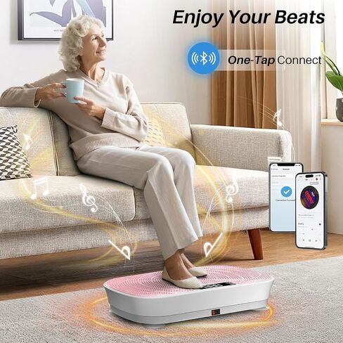 Vibration Plate Exercise Machine - 99 Speeds, 400LBS Capacity Quiet Whole Body Vibration Platform for Weight Loss & Lymphatic Drainage with Bluetooth Music, Remote & Touchscreen Control in Kuwait