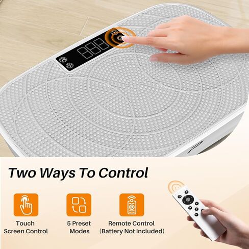 Vibration Plate Exercise Machine - 99 Speeds, 400LBS Capacity Quiet Whole Body Vibration Platform for Weight Loss & Lymphatic Drainage with Bluetooth Music, Remote & Touchscreen Control in Kuwait