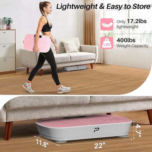 Vibration Plate Exercise Machine - 99 Speeds, 400LBS Capacity Quiet Whole Body Vibration Platform for Weight Loss & Lymphatic Drainage with Bluetooth Music, Remote & Touchscreen Control in Kuwait