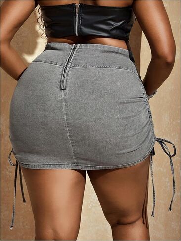 Floerns Women's Plus Size Cross Wrap Weist Skirt Skirt Side Mini Skirt in Kuwait