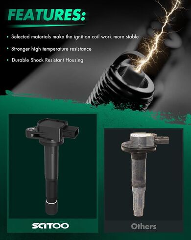 SCITOO Ignition Coil Coils Pack fits for Dodge for Ram 3500 Van 5.9L 1998-2003 for Ram 1500 4.7L/3.7L 2002-2003 for Dakota 5.9L/3.9L 1998-2003 UF198 ‎C1176 C523 1 PCS in Saudi Arabia