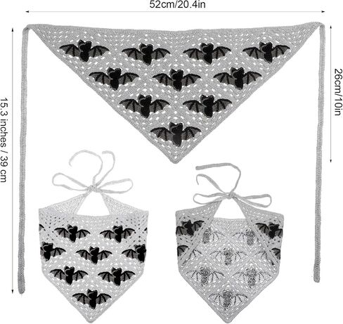 3 Pcs Crochet Bandanas Headbands, Crochet Headband Knitted Triangle Head Hair Scarf, Vintage Knit Lace Floral Hollow Kerchief Hairband for Hair Styling Accessories Decor (Beige/Black/Gray) in Kuwait