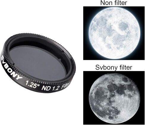 مرشح SVBONY SV139 تلسكوب القمر 3.175 سم ناقل حركة 25% فلتر الكثافة المحايدة ND4 كثافة محايدة لعدسة تلسكوب يقلل سطح القمر السطوع الكلي in Saudi Arabia