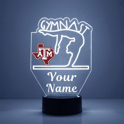 College Gymnastics LED Lamp/Night Light for Sports Fan - Personalized for Free (Texas A&M) in Saudi Arabia