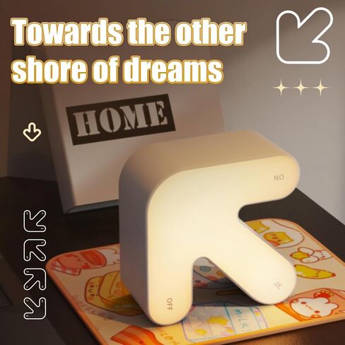 Arrow LED Night Light for All Ages, Rechargeable Plastic Portable Lamp,3-Level Dimmable with Timer & Touch Control | Modern Bedroom Decor in Saudi Arabia