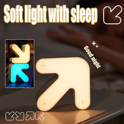 Arrow LED Night Light for All Ages, Rechargeable Plastic Portable Lamp,3-Level Dimmable with Timer & Touch Control | Modern Bedroom Decor in Saudi Arabia