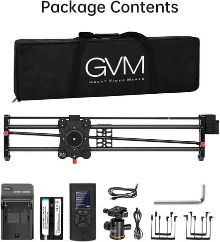 GVM 48"/120CM Carbon Fiber Motorized Camera Slider, Professional Camera Slider with Remote Control, Support Video Mode, Time Lapse Photography, Horizontal, Tracking and 120° Panoramic Shooting in Kuwait