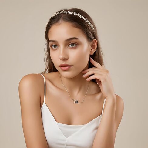 Tahitian Black Pearl Necklace, 9-10mm AAA Handpicked Natural Black Pearl Pendant with D Color Moissanite & 18K White Gold Plated Sterling Silver Chain, Luxury Gifts for Women, Mother, Girlfriend, Anniversary, Birthday, Valentines, Mothers Day in Kuwait