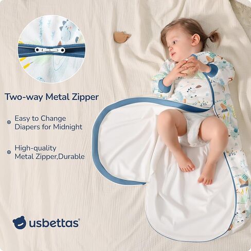 Baby Sleep Sack 6–12 Months, 2.5 TOG Warm Cotton Sleep Sack with Detachable Long Sleeves, Winter Wearable Blanket for Cold Nights, 2-Way Zipper Toddler Sleeping Sack, Hot Air Balloon in Saudi Arabia